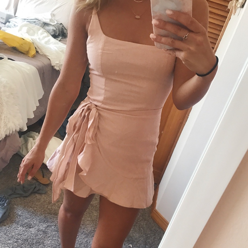 Pink Side Tie Dress